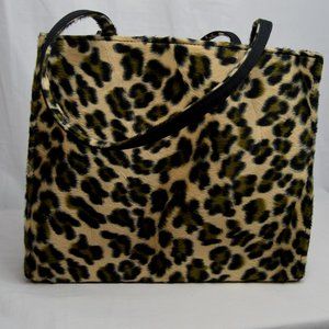 Leopard Print Purse. Faux Leopard Fur Handbag.